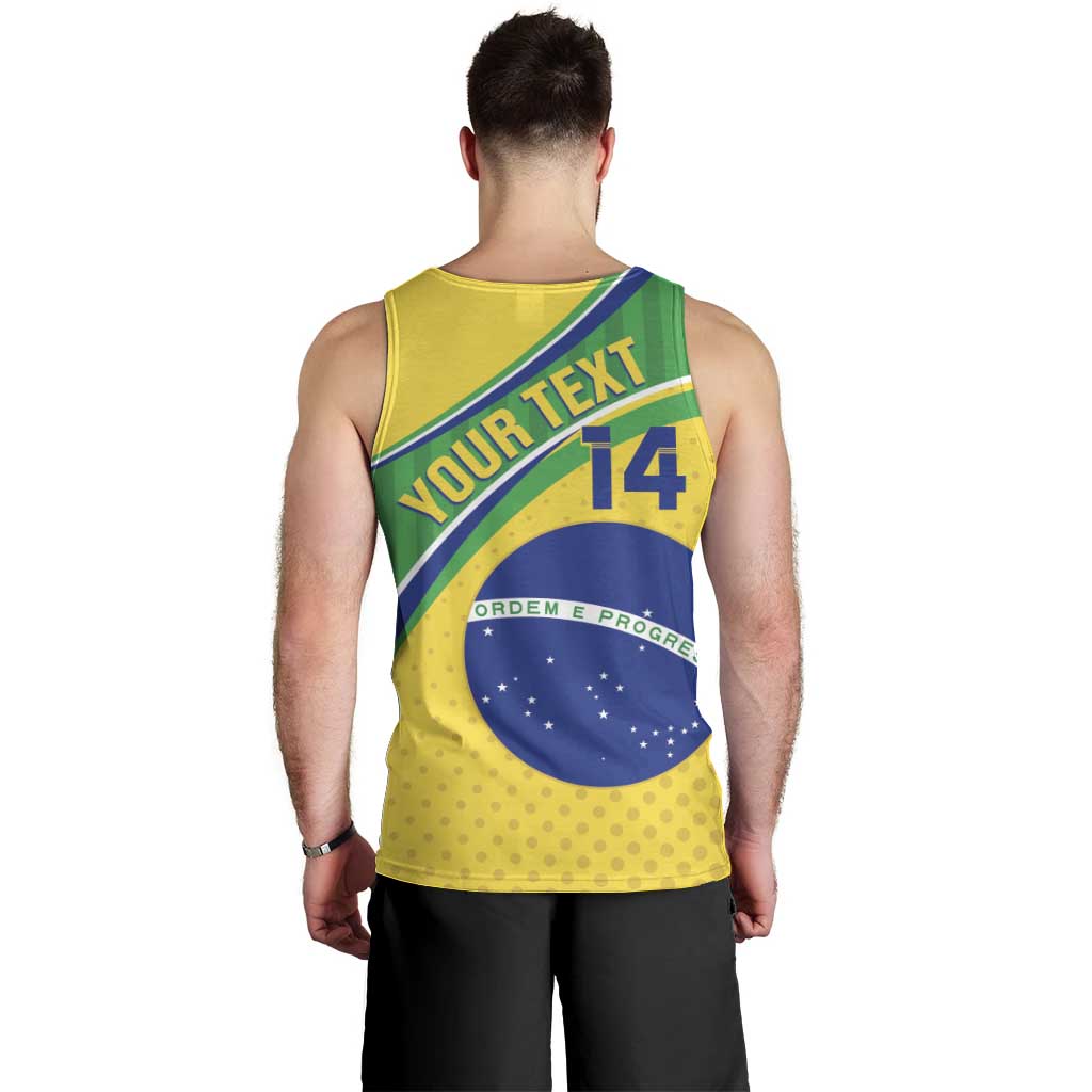 Custom Brazil Football Men Tank Top Vamos Canarinho
