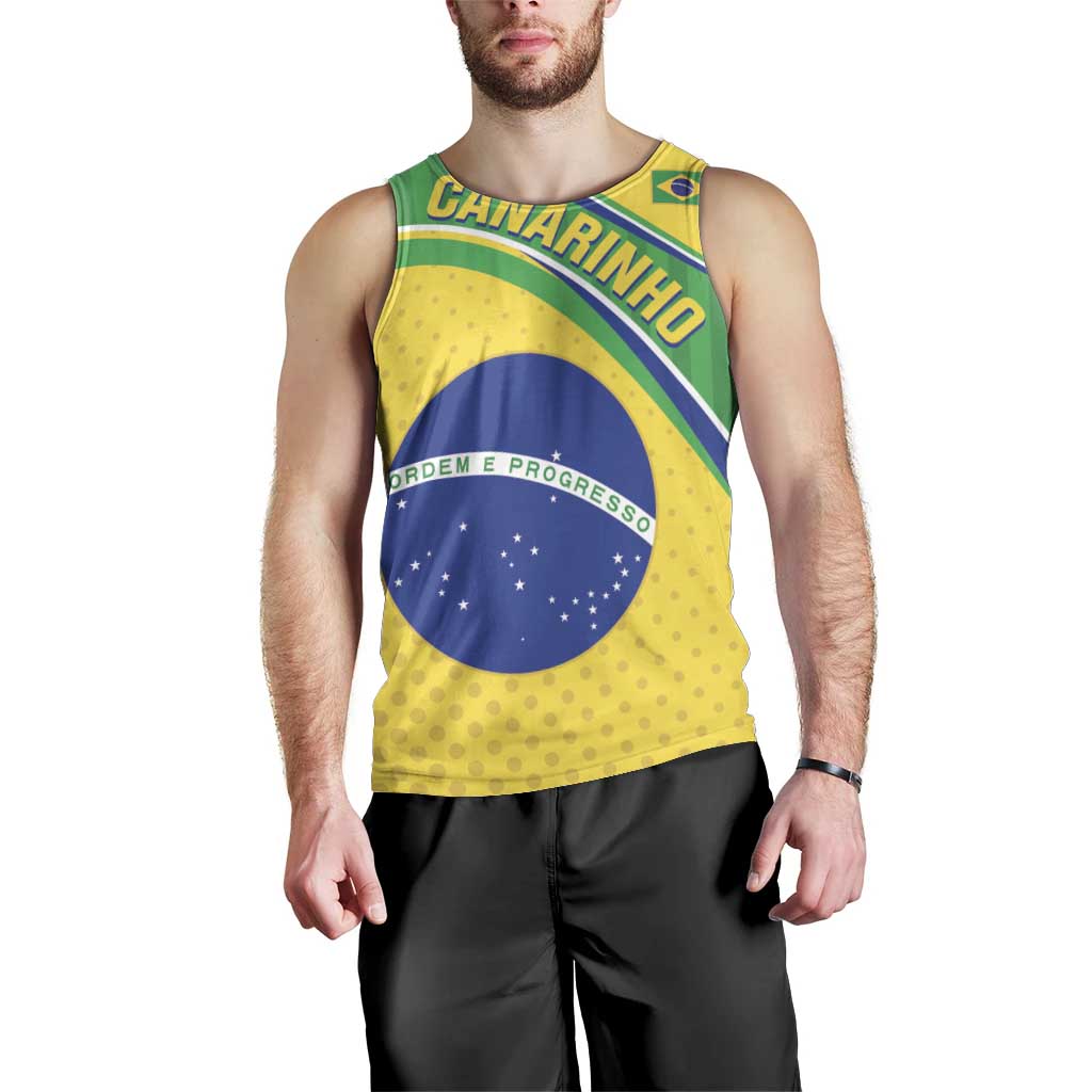 Custom Brazil Football Men Tank Top Vamos Canarinho