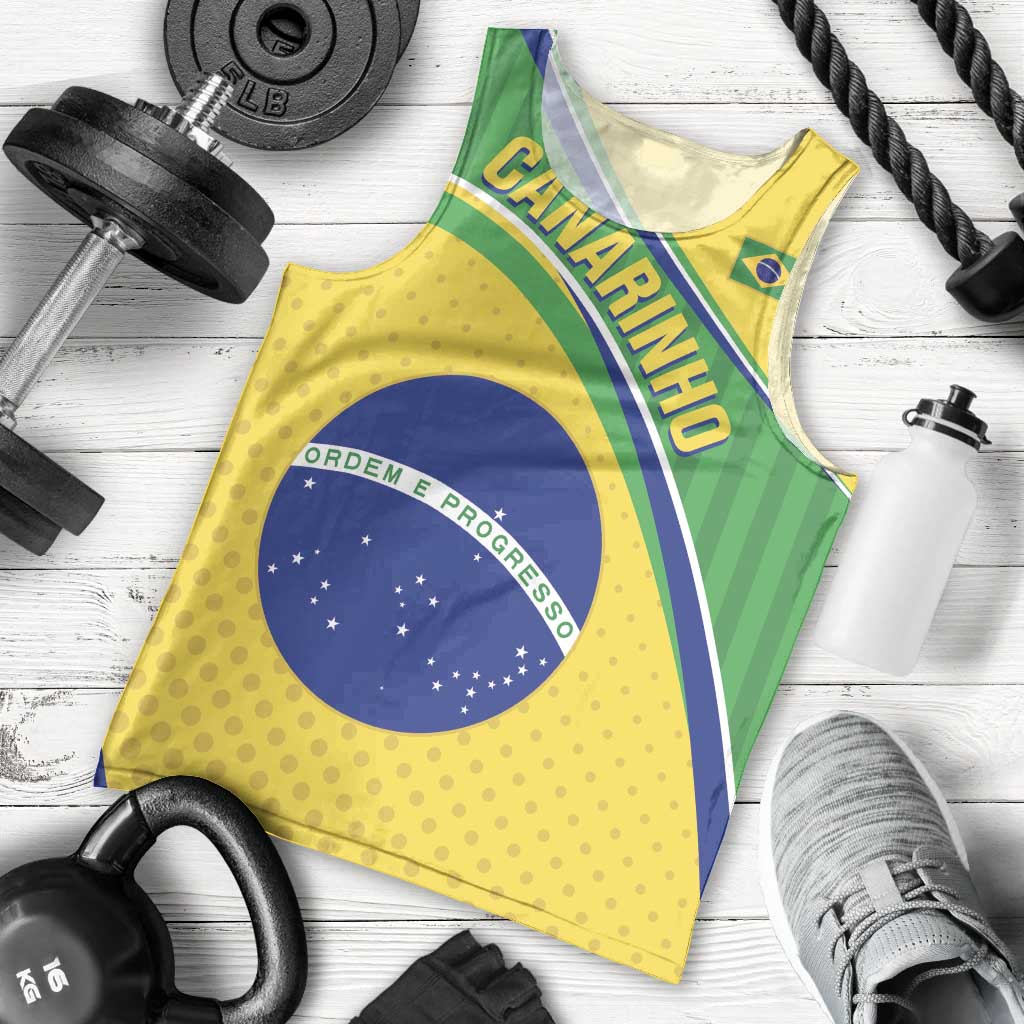Custom Brazil Football Men Tank Top Vamos Canarinho