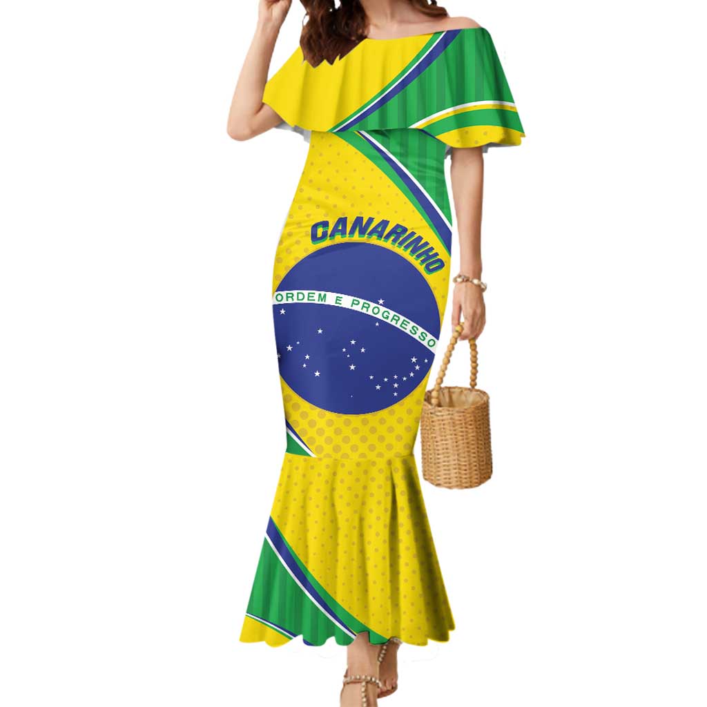 Custom Brazil Football Mermaid Dress Vamos Canarinho