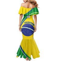 Custom Brazil Football Mermaid Dress Vamos Canarinho