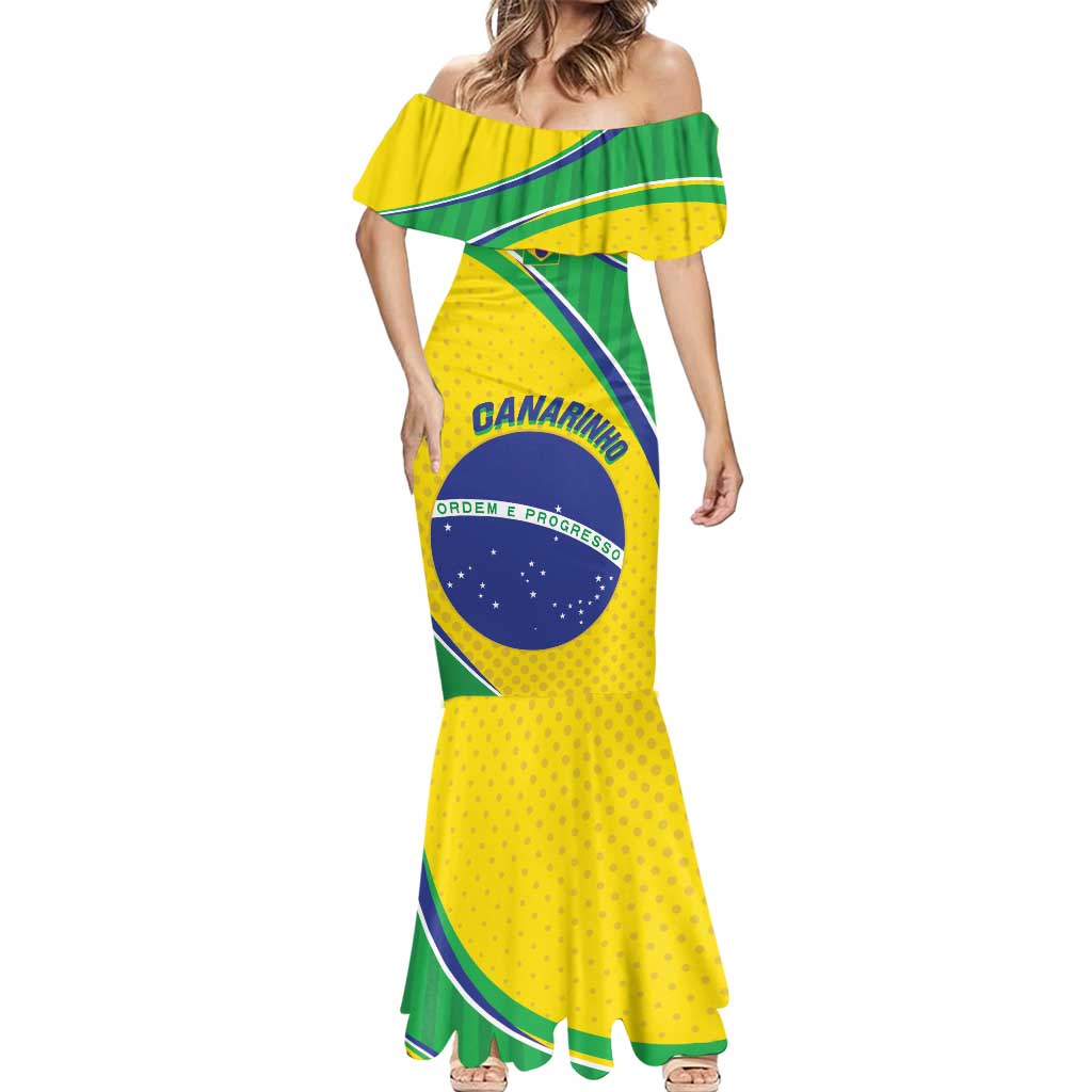 Custom Brazil Football Mermaid Dress Vamos Canarinho