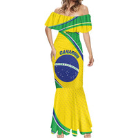 Custom Brazil Football Mermaid Dress Vamos Canarinho