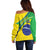 Custom Brazil Football Off Shoulder Sweater Vamos Canarinho