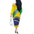 Custom Brazil Football Off The Shoulder Long Sleeve Dress Vamos Canarinho