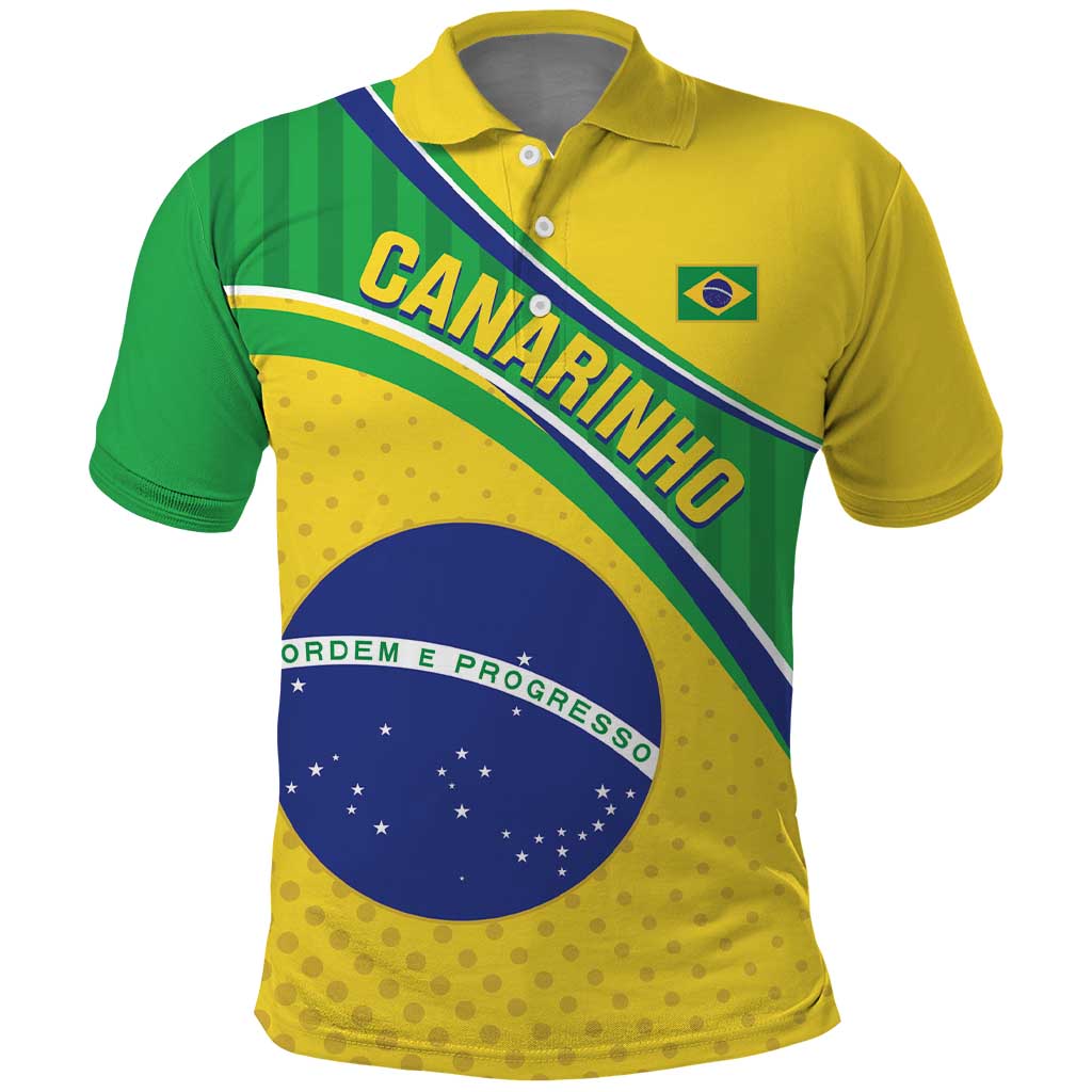 Custom Brazil Football Polo Shirt Vamos Canarinho