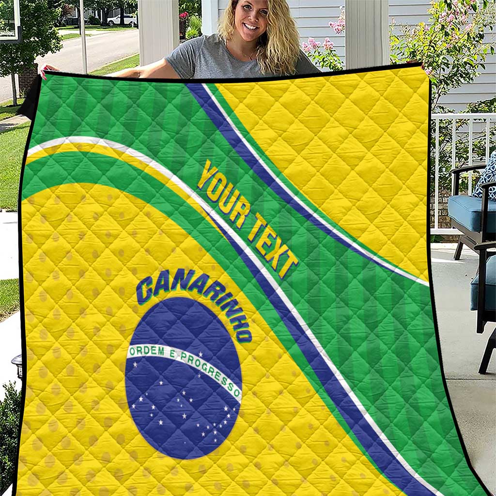 Custom Brazil Football Quilt Vamos Canarinho
