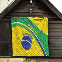 Custom Brazil Football Quilt Vamos Canarinho