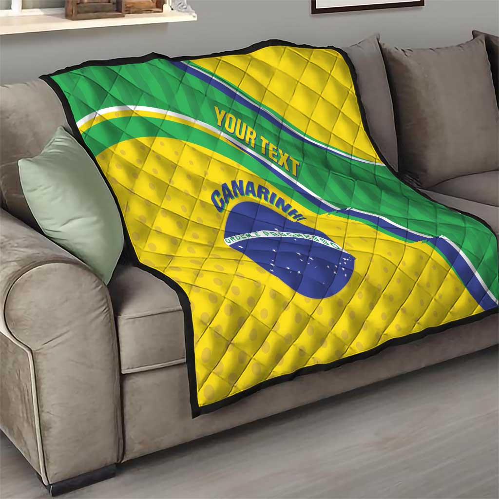 Custom Brazil Football Quilt Vamos Canarinho