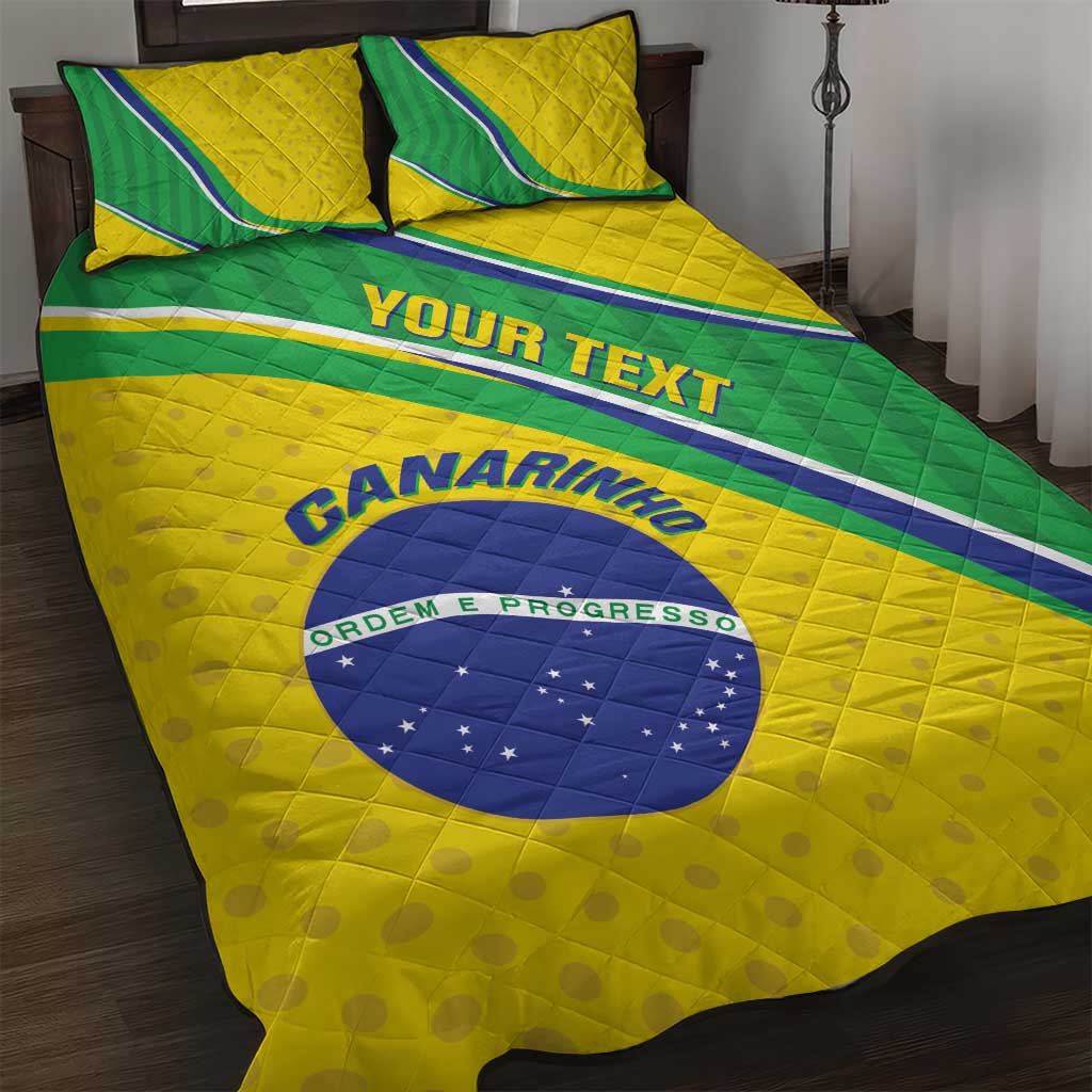 Custom Brazil Football Quilt Bed Set Vamos Canarinho