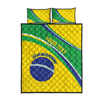 Custom Brazil Football Quilt Bed Set Vamos Canarinho