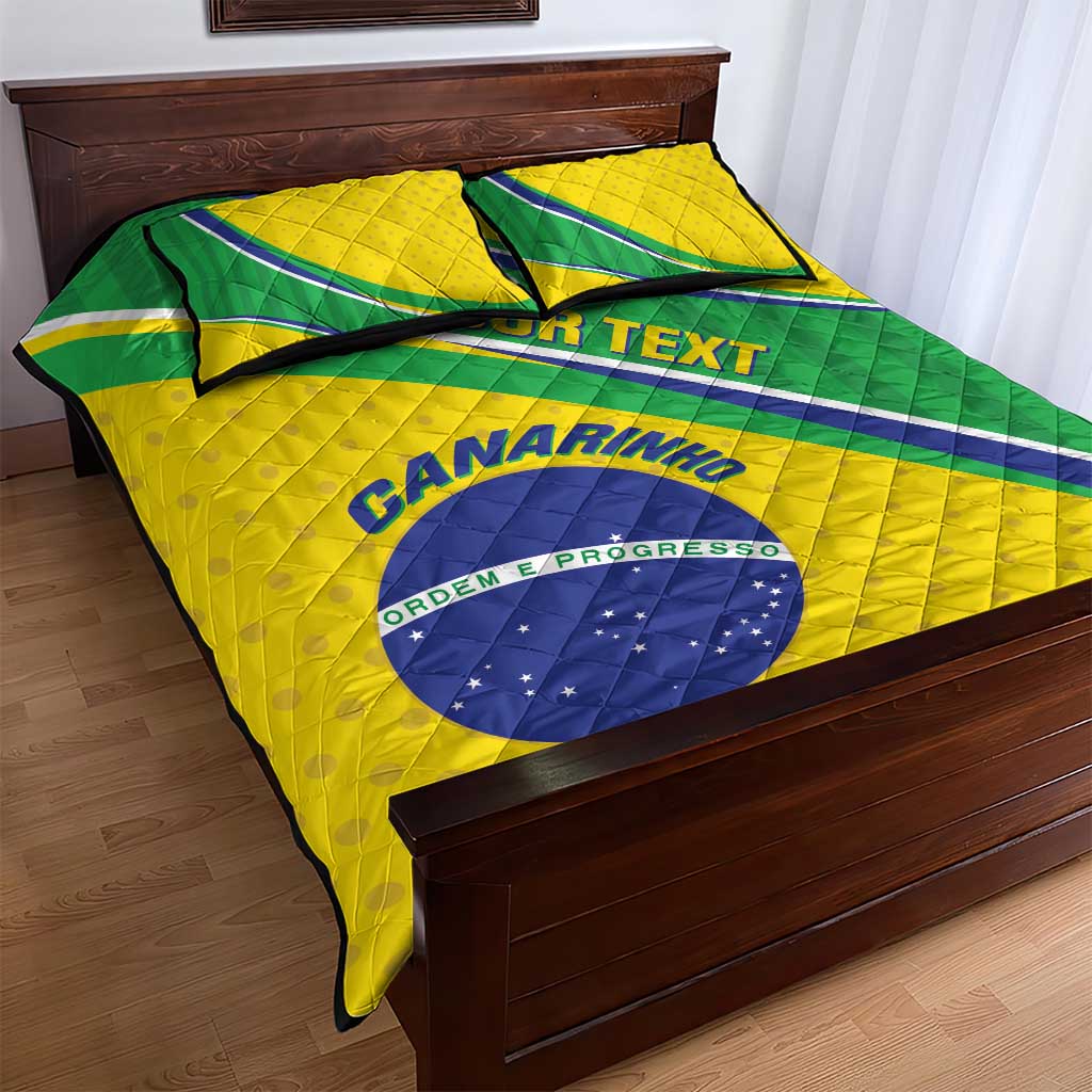 Custom Brazil Football Quilt Bed Set Vamos Canarinho