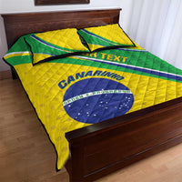 Custom Brazil Football Quilt Bed Set Vamos Canarinho