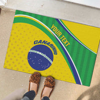 Custom Brazil Football Rubber Doormat Vamos Canarinho