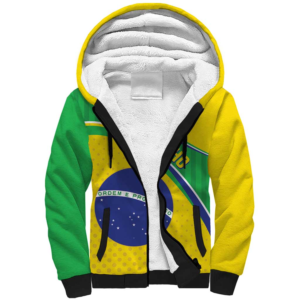 Custom Brazil Football Sherpa Hoodie Vamos Canarinho