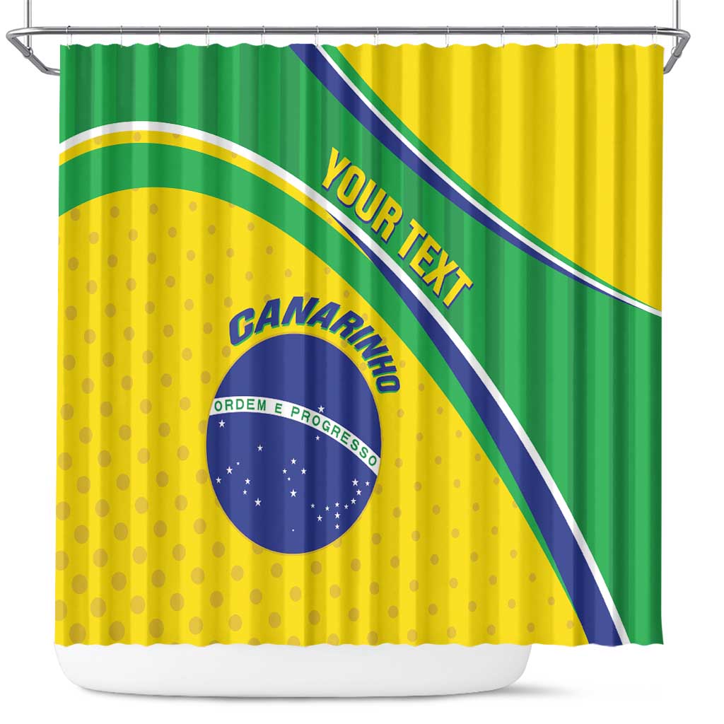 Custom Brazil Football Shower Curtain Vamos Canarinho