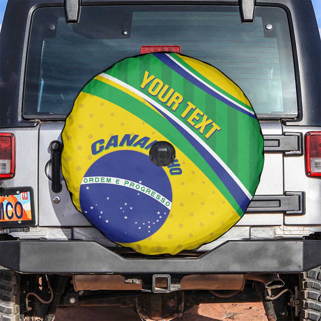 Custom Brazil Football Spare Tire Cover Vamos Canarinho