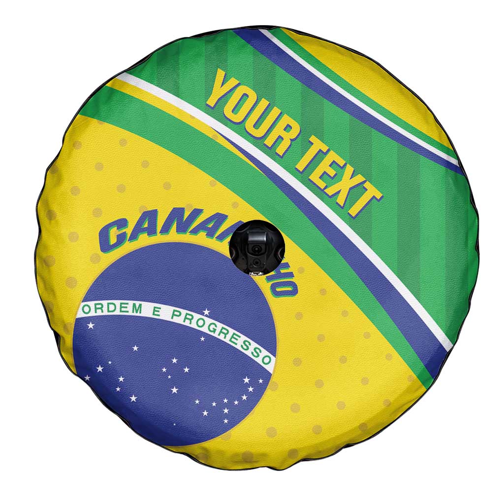 Custom Brazil Football Spare Tire Cover Vamos Canarinho
