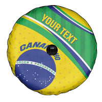 Custom Brazil Football Spare Tire Cover Vamos Canarinho
