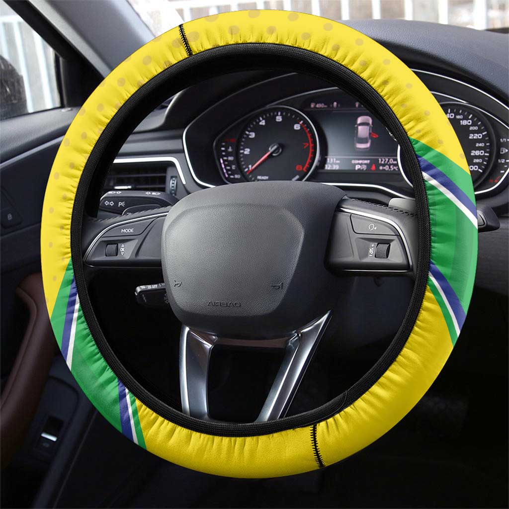 Brazil Football Steering Wheel Cover Vamos Canarinho