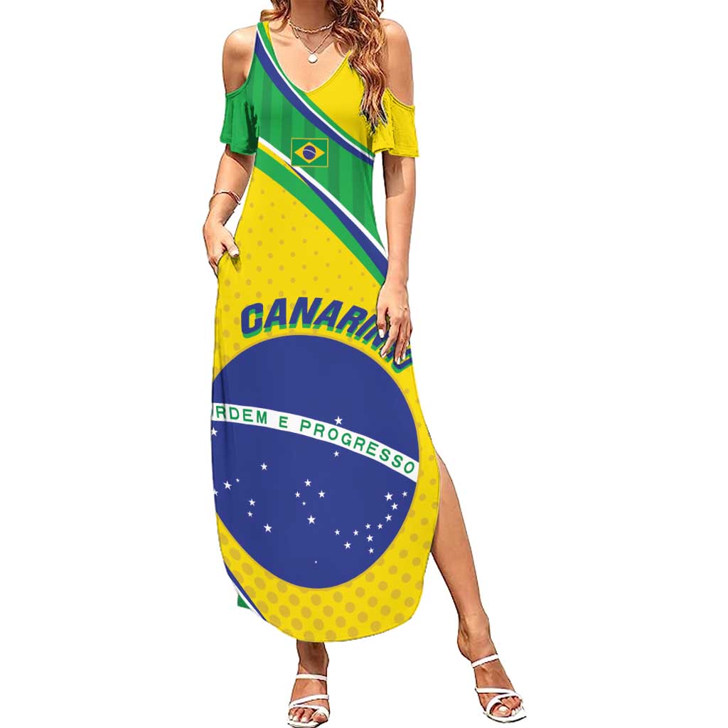 Custom Brazil Football Summer Maxi Dress Vamos Canarinho