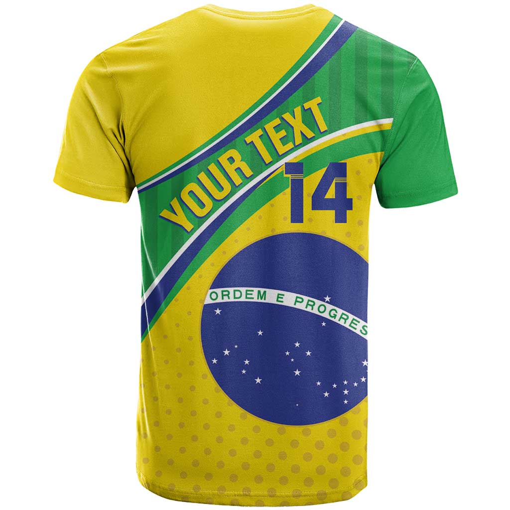 Custom Brazil Football T Shirt Vamos Canarinho