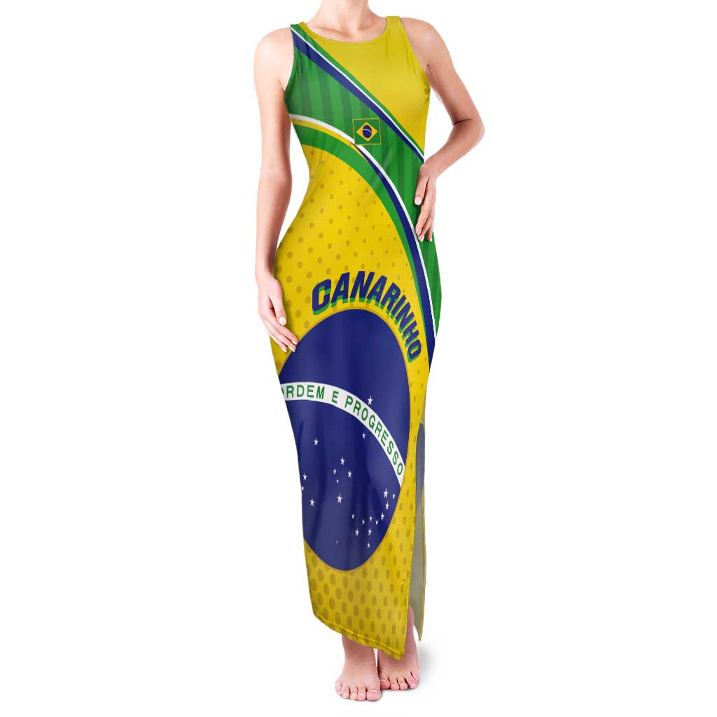 Custom Brazil Football Tank Maxi Dress Vamos Canarinho