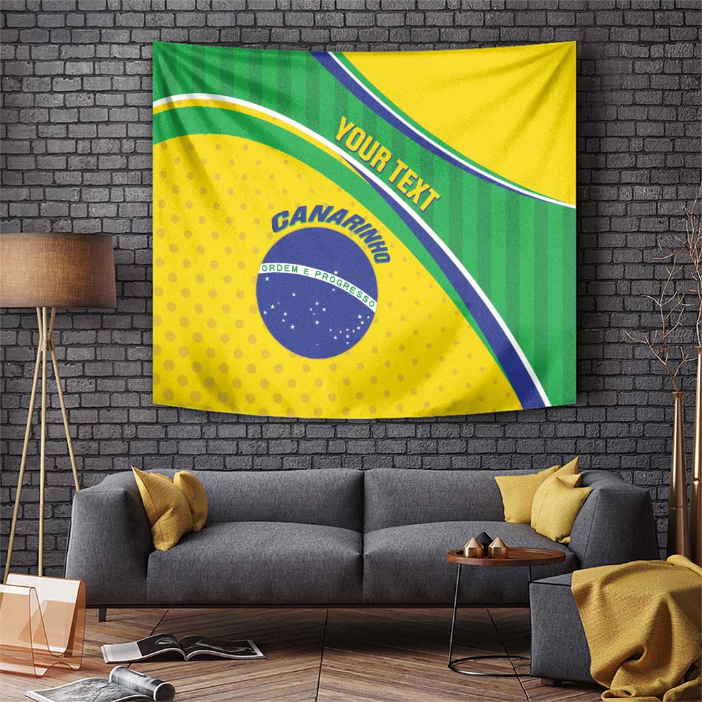 Custom Brazil Football Tapestry Vamos Canarinho