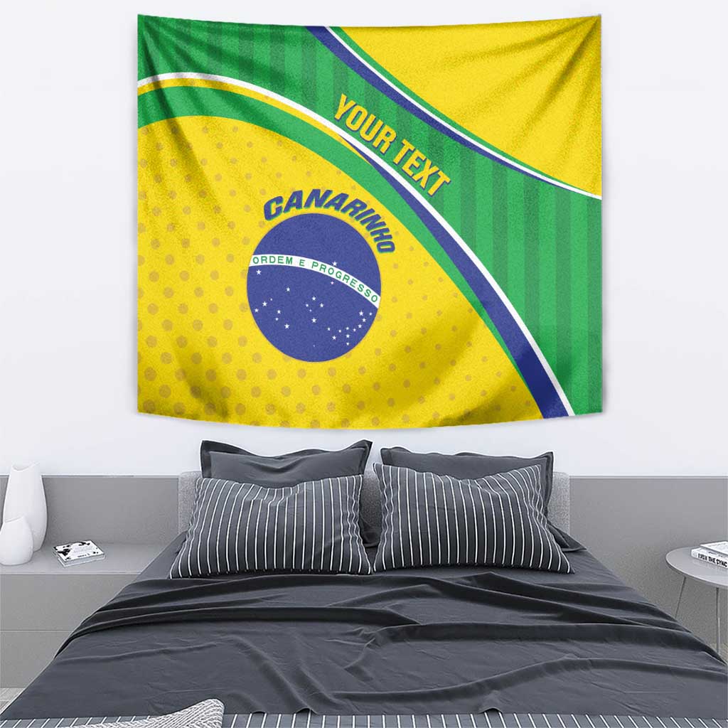 Custom Brazil Football Tapestry Vamos Canarinho