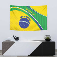 Custom Brazil Football Tapestry Vamos Canarinho