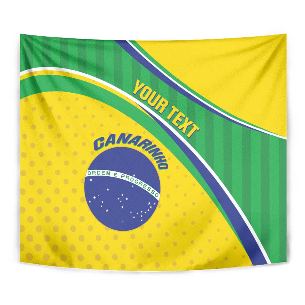 Custom Brazil Football Tapestry Vamos Canarinho