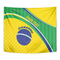 Custom Brazil Football Tapestry Vamos Canarinho