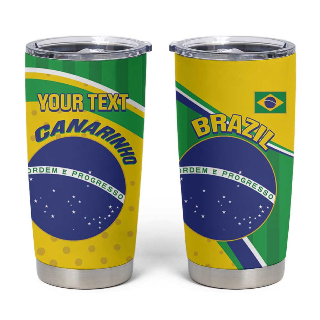 Custom Brazil Football Tumbler Cup Vamos Canarinho