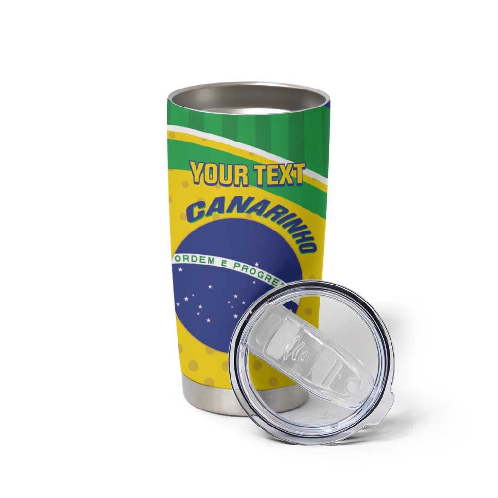 Custom Brazil Football Tumbler Cup Vamos Canarinho