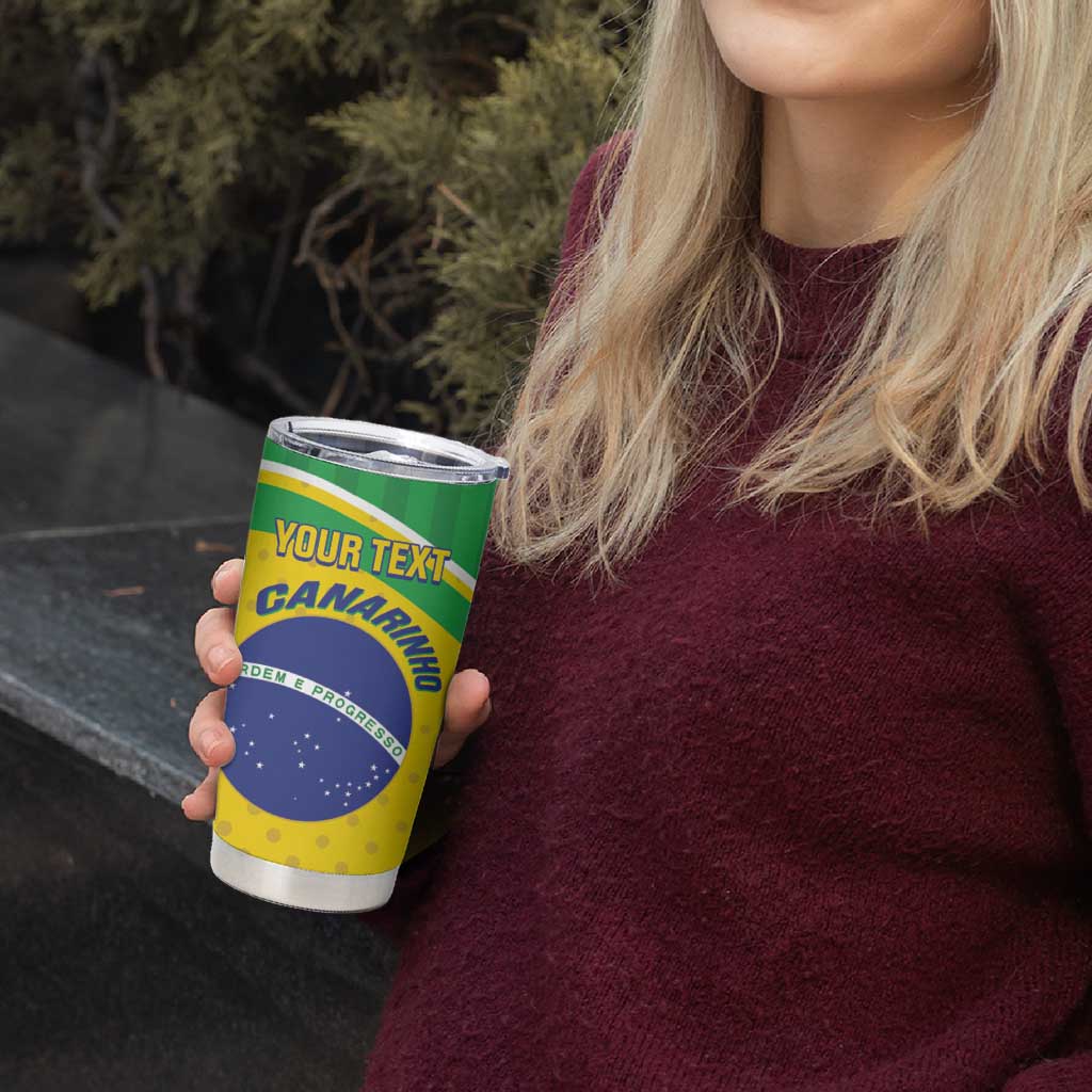 Custom Brazil Football Tumbler Cup Vamos Canarinho