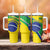 Custom Brazil Football Tumbler With Handle Vamos Canarinho
