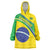 Custom Brazil Football Wearable Blanket Hoodie Vamos Canarinho