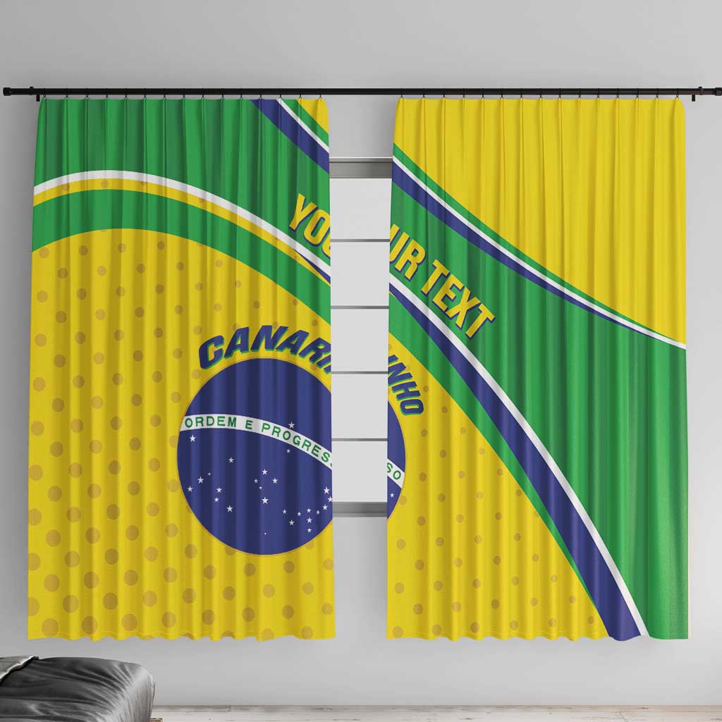 Custom Brazil Football Window Curtain Vamos Canarinho