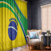 Custom Brazil Football Window Curtain Vamos Canarinho