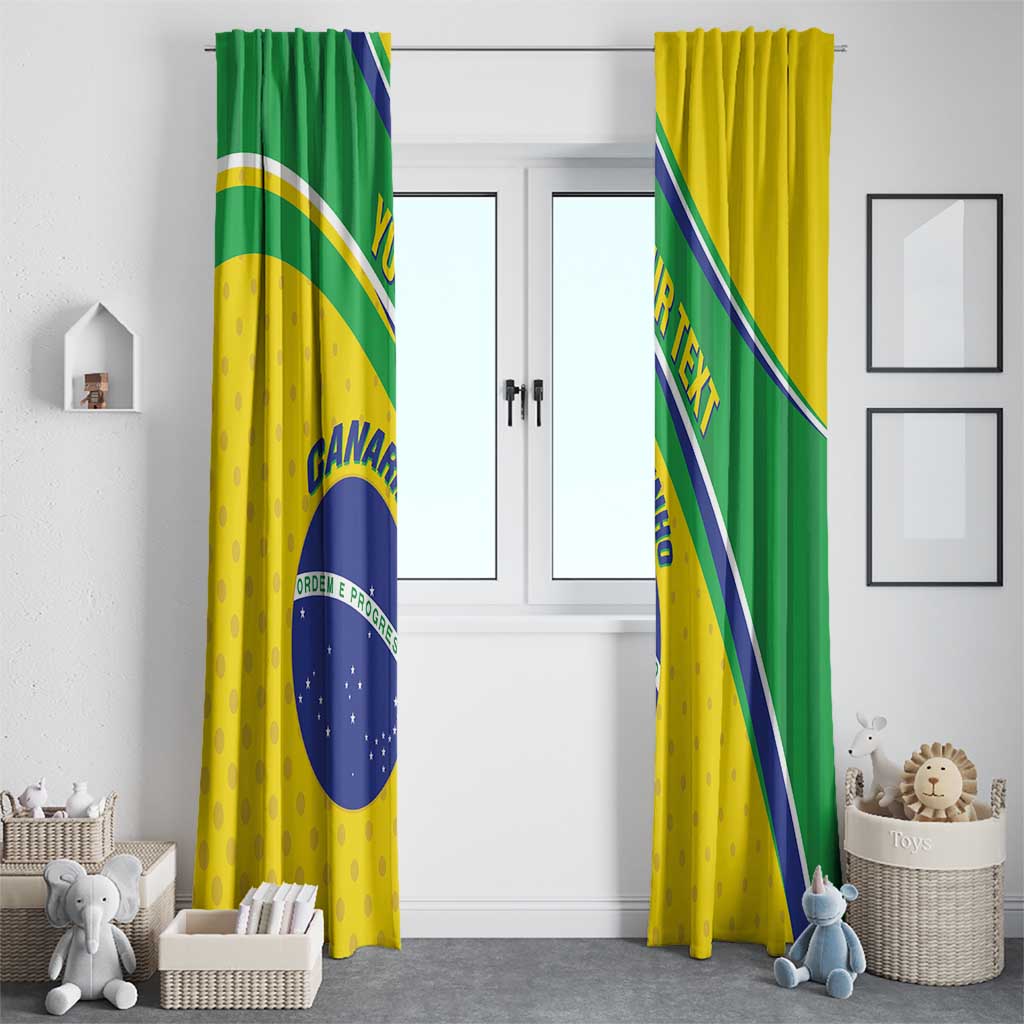 Custom Brazil Football Window Curtain Vamos Canarinho