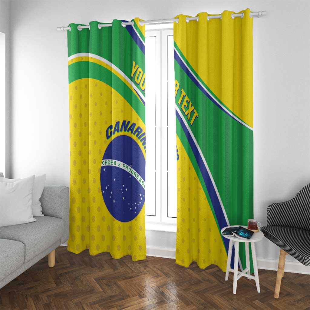 Custom Brazil Football Window Curtain Vamos Canarinho