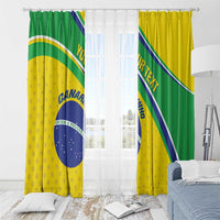 Custom Brazil Football Window Curtain Vamos Canarinho