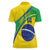 Custom Brazil Football Women Polo Shirt Vamos Canarinho