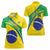 Custom Brazil Football Women Polo Shirt Vamos Canarinho