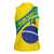Custom Brazil Football Women Sleeveless Polo Shirt Vamos Canarinho