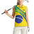 Custom Brazil Football Women Sleeveless Polo Shirt Vamos Canarinho