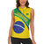 Custom Brazil Football Women Sleeveless Polo Shirt Vamos Canarinho