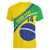 Custom Brazil Football Women V-Neck T-Shirt Vamos Canarinho