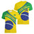 Custom Brazil Football Women V-Neck T-Shirt Vamos Canarinho