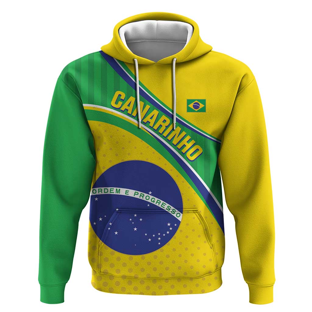 Custom Brazil Football Zip Hoodie Vamos Canarinho
